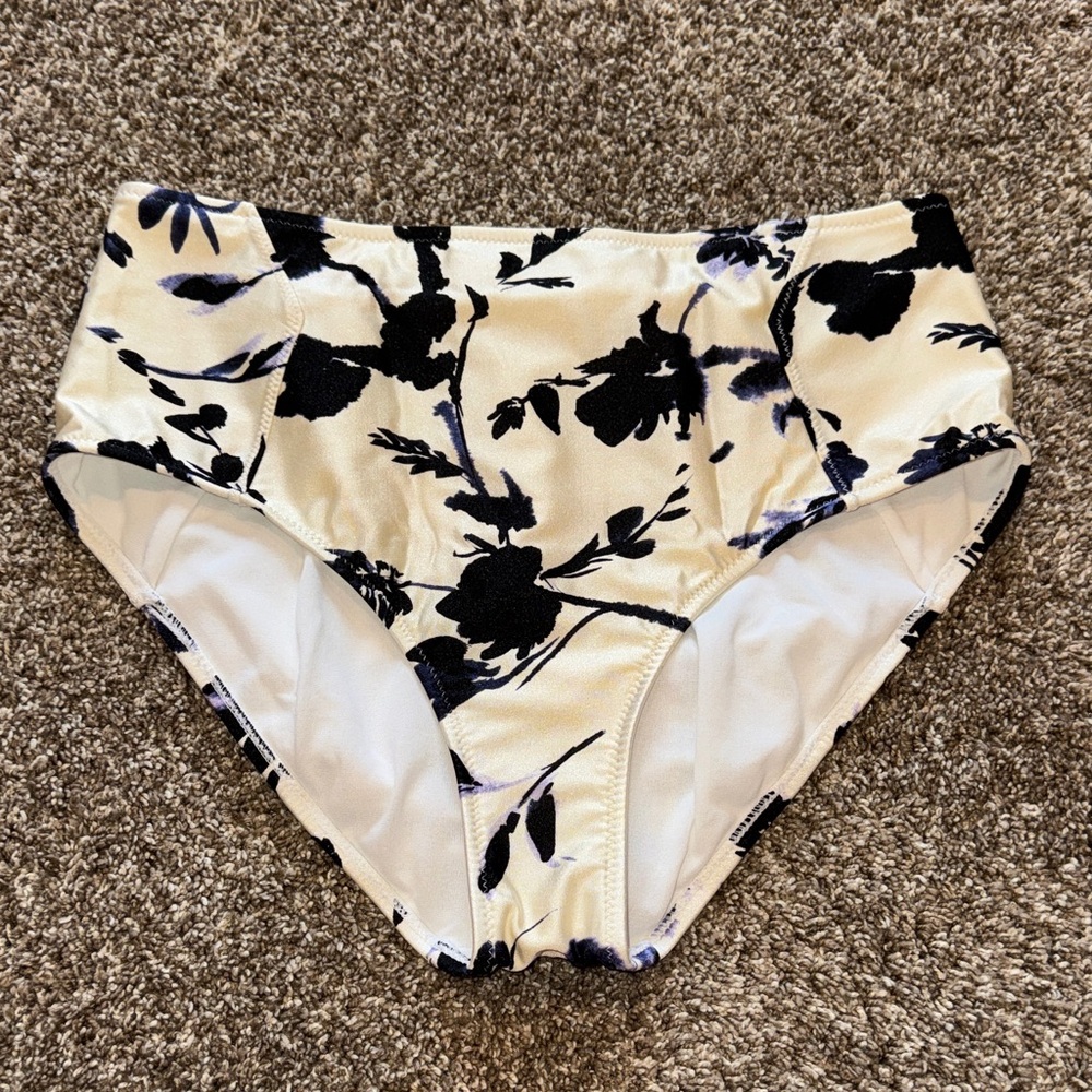 Athleta Black and Cream Bikini Bottoms